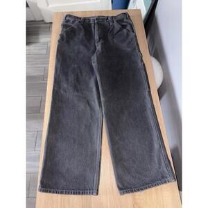 Ben Davis Carpenter Jeans Mens 34x28 Black Faded Workwear Baggy Utility Pants
